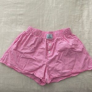 Parke Pink & White Striped Boxer Shorts Size XS